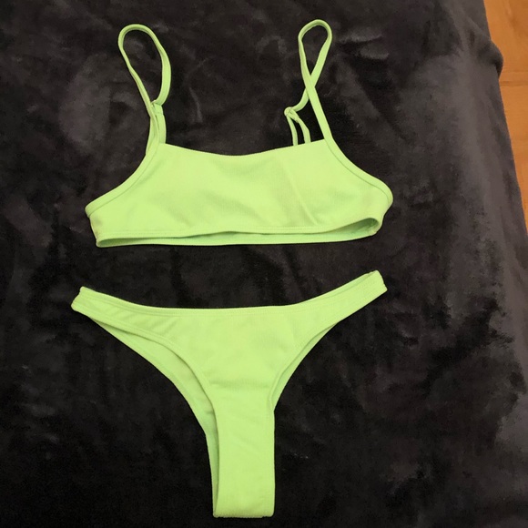 Sunny Bunny Olivia Neon Green Bikini Size S - Picture 3 of 4